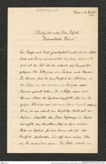 Nachlass Franz Steindachner, Brief von Eduard Graeffe an Franz Steindachner (16.09.1901), Inv.Nr. 173.35, Seite 1